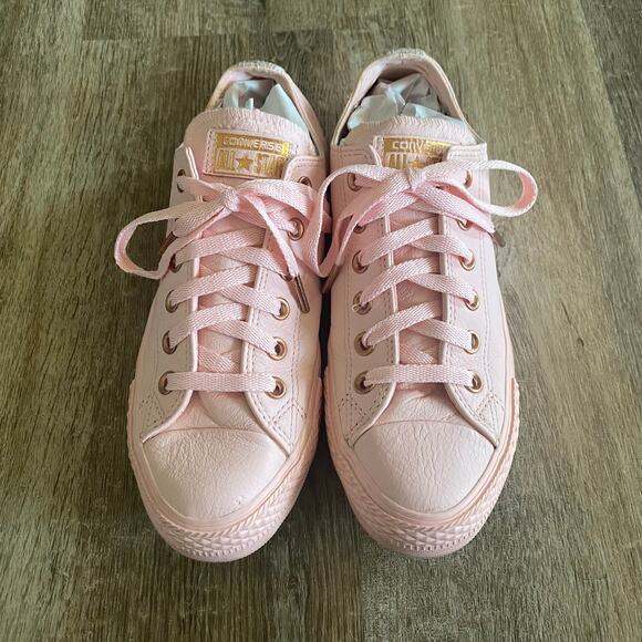 Converse Chuck Taylor Sneakers Pink Leather Rose Gold Women’s 8 / Men’s 6 - Picture 1 of 9